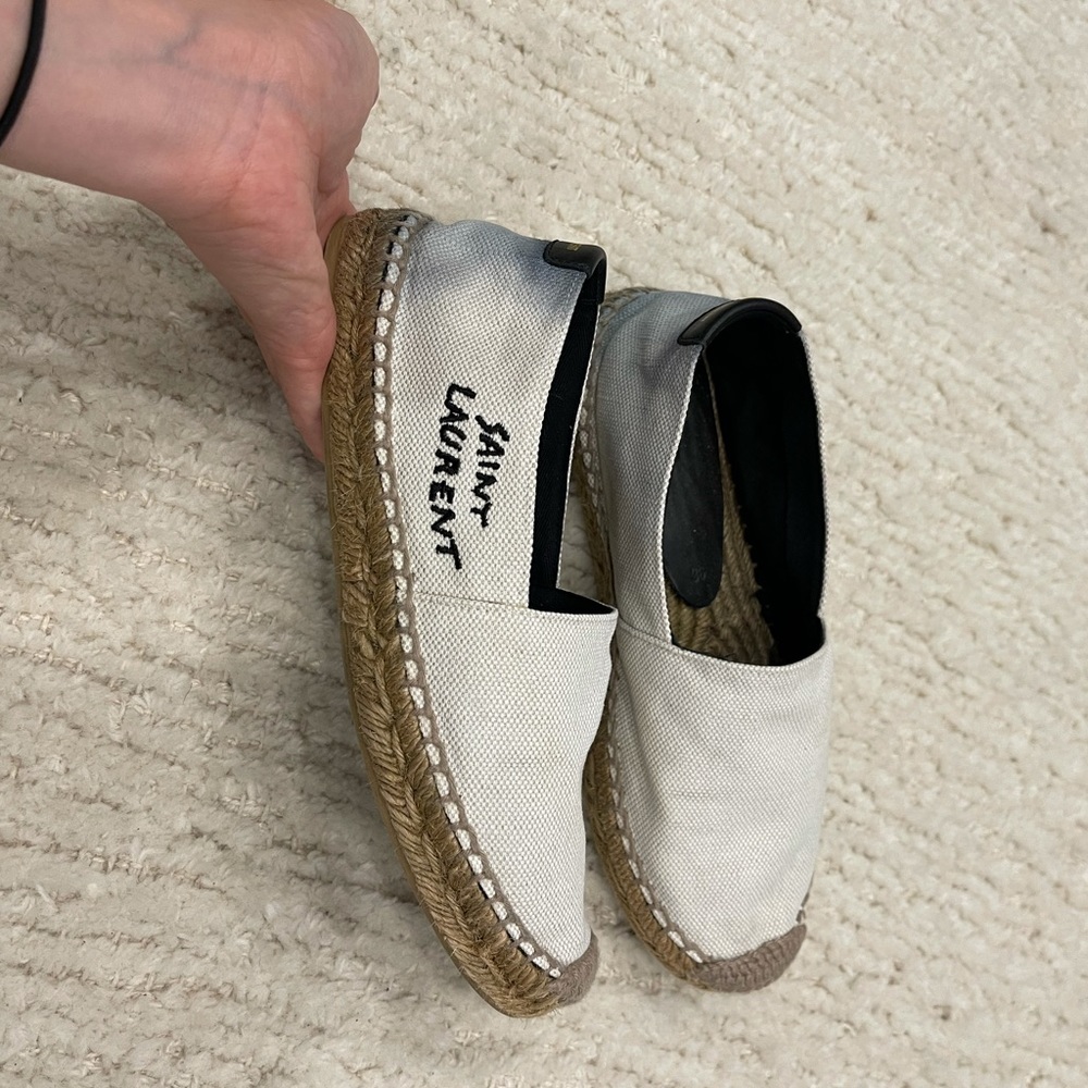 SAINT LAURENT EMBROIDERED ESPADRILLES IN CANVAS